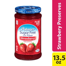Polaner Sugar-Free Strawberry Preserves with Fiber, 13.5 Ounce