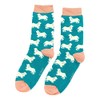Spaniels on Teal Women's Ankle Socks One Size