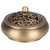 Household Brass Incense Burner Incense Burner Holders Craft Decoration (Round