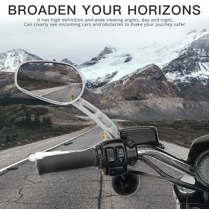 8mm Chrome Motorcycle Rearview Side Mirrors For Harley Davidson Street