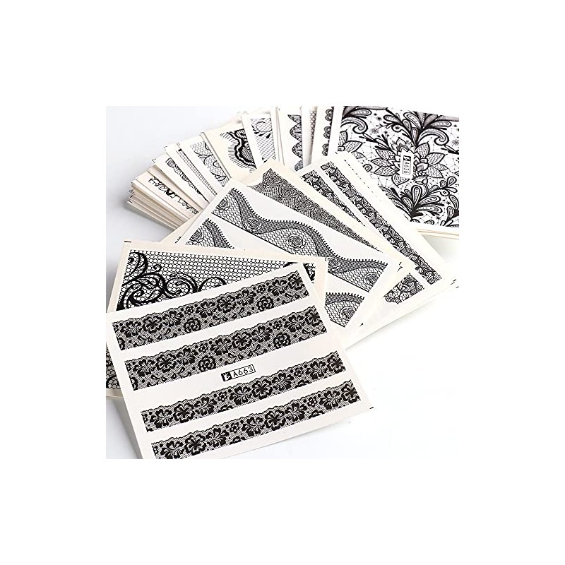 40pcs/set Lace Flower Flower Nail Seal Water Nail Seal Gel