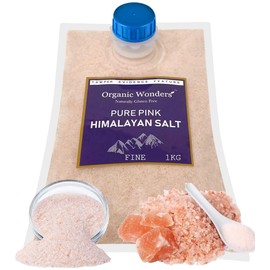 Organic Wonders Pure Pink Himalayan Salt (Fine) 1kg | 84+ Essential Trace Minerals | PREMIUM UNREFINED | 100% NATURAL | GLUTEN FREE | VEGAN | VEGETARIAN by Organic Wonders?
