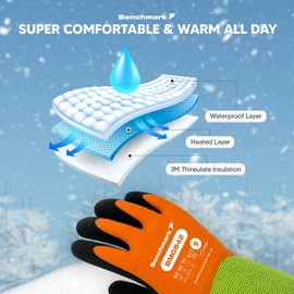 Benchmark 1 Pair Safety Thermal Work Gloves – Lightweight Nylon Gloves with Strong Grip Ideal for Gardening and Constriction Work (Medium)
