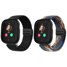 Harikiri Pack of 2 Woven Magnetic Bracelets Compatible with Xplora X6/X6 Pro/Anio 6, Breathable, Adjustable, Child-Friendly (Multi-Colour)