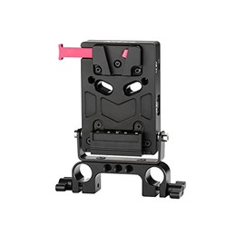 Nitze V Mount Battery Plate with 15mm Rod Clamp, Two 14.8V D-tap and Two 14.8V DC Outputs Power Supply Splitter - N21-D2