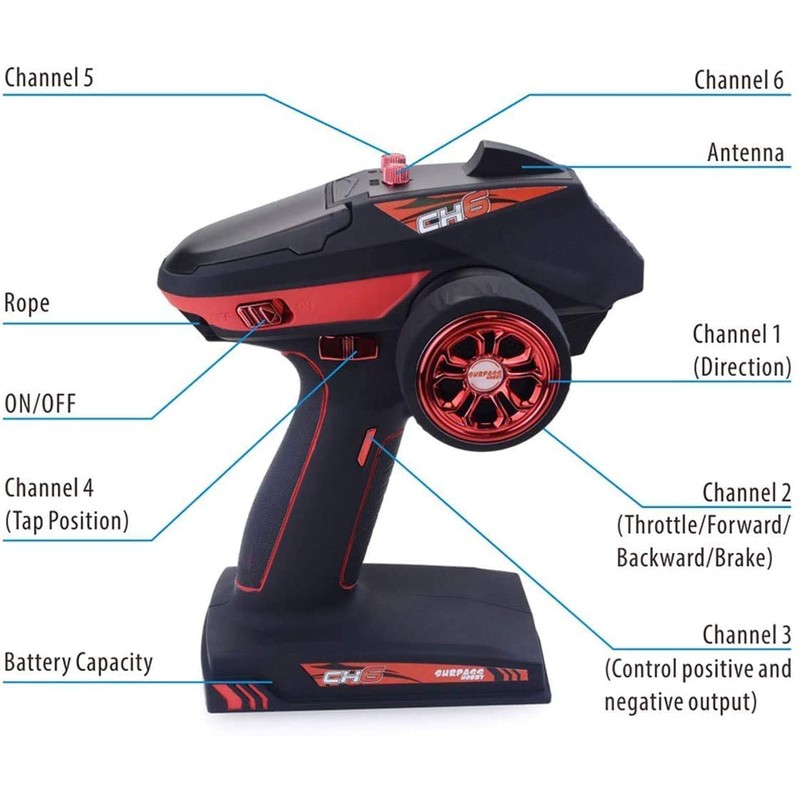 Fasizi 2.4G RC Car Controller 6 Channel Digital Radio Remote