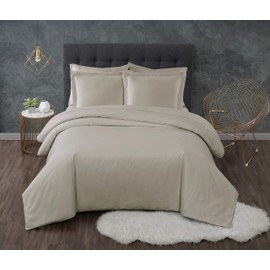 TRULY CALM HOME FOR HEALTH Antimicrobial Khaki Twin/Twin XL 2 Piece Duvet Set