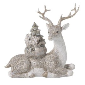 Heaven Sends Large Stag with Sack Gifts Figurine Ornament 16.5cm Tall