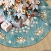 48" Large Christmas Tree Skirt, Elegant Circular Round Shape Turquoise