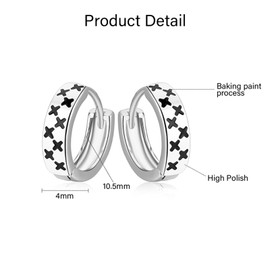 RoseJeopal Hoop Earrings 925 Silver for Women, Silver Small Hoop Earrings with Zirconia, Cartilage Hoop Earrings Huggie Hoop Earrings for Girls 10 mm, Sterling Silver, Cubic Zirconia