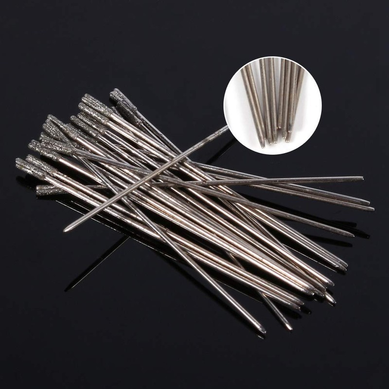 Jadeshay Diamond Drill Bit,20pcs Glass Jewellery Drill Bits Tipped 1mm