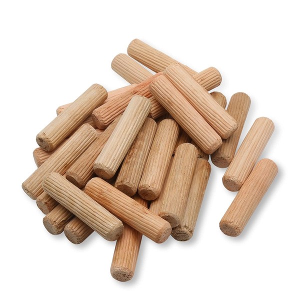 100PCS Kiln-Dried Hardwood Wooden Dowel Pins – Precision Fluted &