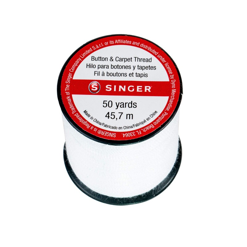 SINGER 67100 Button & Carpet Sewing Thread, 50-Yards, White