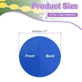 PATIKIL Spot Markers 8 Inch, 12 Pcs Non-Slip Floor Dots Agility Markers Flat Field Cones Poly Dots for Gym PE Speed Training Dance Soccer Basketball Sports, Blue