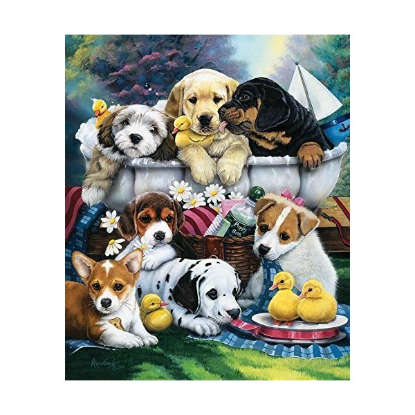 SunsOut Newland 70448 Jigsaw Puzzle 1,000 Pieces Bath Time for Puppies