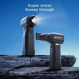 FAQIUQI Cordless Electric Air Duster for Computer Cleaning - 550g RPM Super Power Blower with 10000mAh Battery, 9-Speed + Turbo, USB-C Rechargeable - Keyboard, PC, Laptop, Electronics, Car Interior, Pet Hair