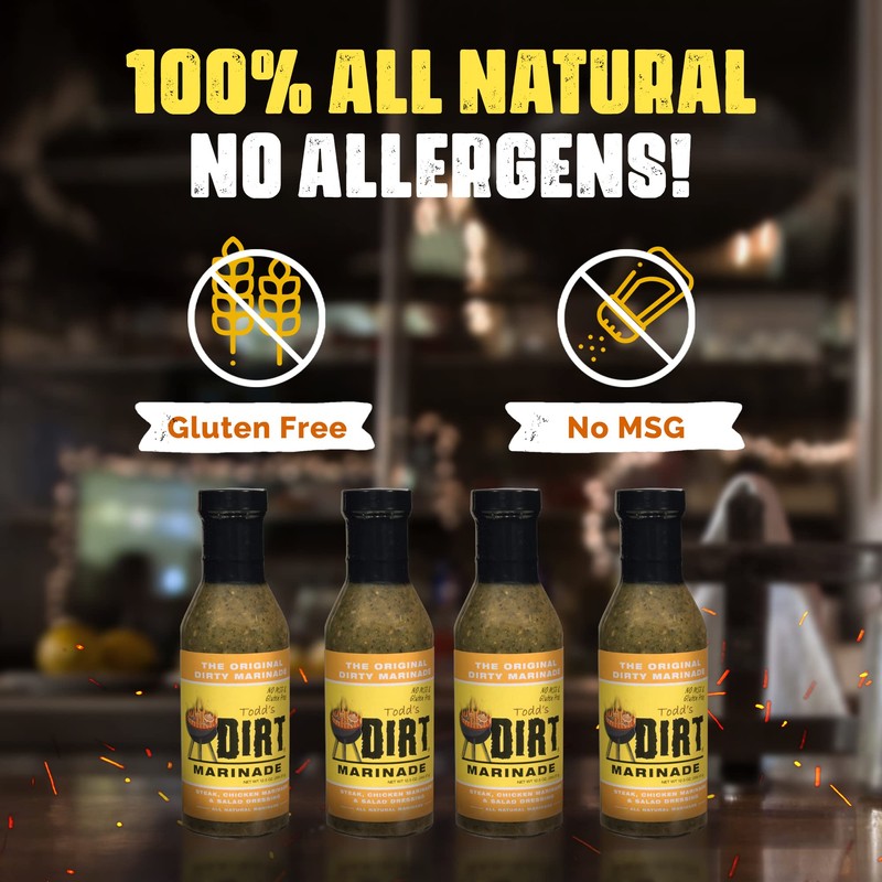 Todd’s DIRT - Original Marinade 12.50 oz 4 Bottles Pack,