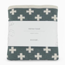 Ecovask Kitchen Tea Towel Single Organic Cotton, Sea Foam +