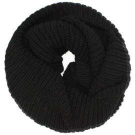 Gloop Women's and men's loop scarf, knitted scarf, tube scarf, winter scarf, chunky knit loop, black