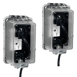 PILISPARK 1-Gang Weatherproof Standard Electrical Outlet Cover with Lock, Baby Proof Outlet Lock Box, Fits Most 2.6 "H x 2.56 "W or Smaller Plugs,Clear Outlet Cover Box Fit for Outdoor in-Use (2pack)