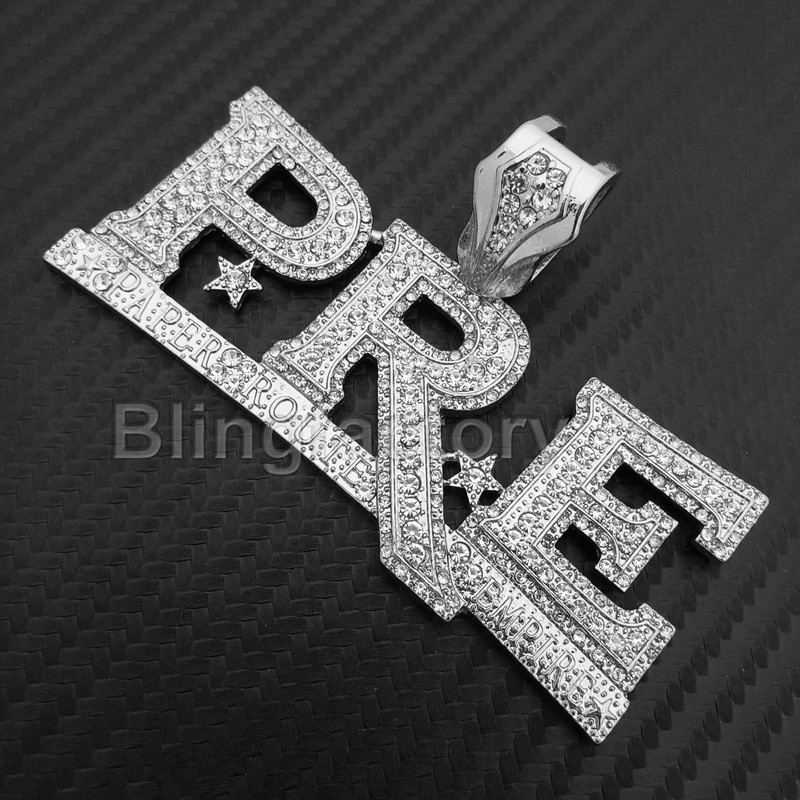 Hip Hop Jewelry Silver Plated Large PRE Pendant & 15mm