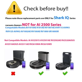JoyBros 24pcs Big-Kit Replacement Part Accessories Compatible for Shark IQ R101AE RV1001AE AV912S AV1002AE RV100AE UR1000SR Side/Sweep Brush Filter Main/Roller/Cover/Self-Clean Base Filter