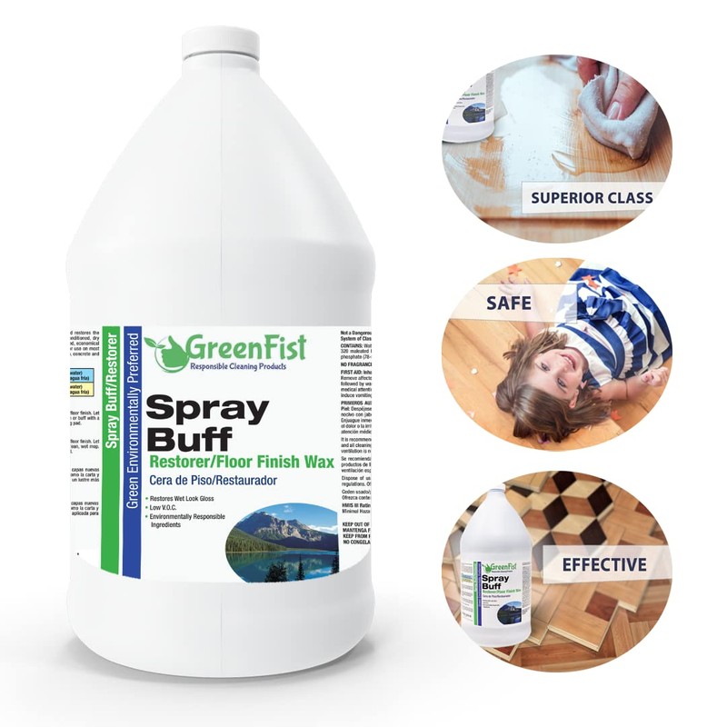 GreenFist Spray Buff Restorer Renewing Floor Finish Wax Polisher Buffer[