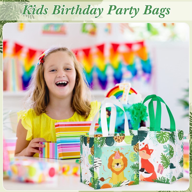 Silkfly 30 Pcs Jungle Animal Gift Bags Safari Goodie Bags