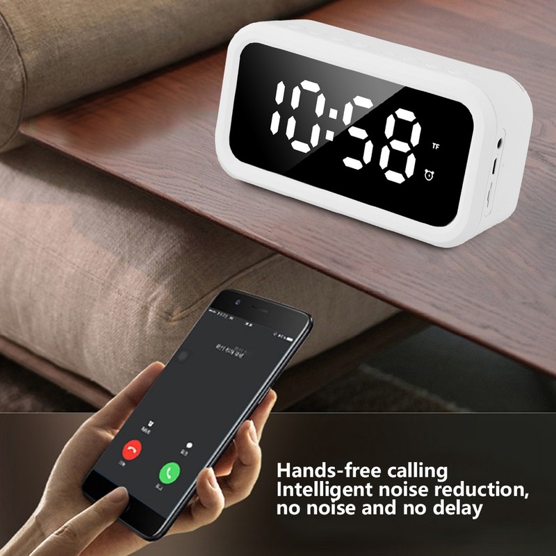 Multi Function Rechargeable Bluetooth Speaker Stereo Player LED Digital Alarm