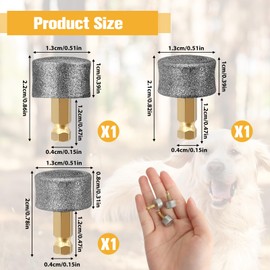 3 Stück Hunde Nagelschleifer Ersatzkopf für Casfuy und Die Meisten Marken, Krallenschleifer Ersatzköpfe mit 60er 80er 100er Körnung, Dog Nail Grinder Schleifkopf für Große Mittelgroße Kleine Hunde