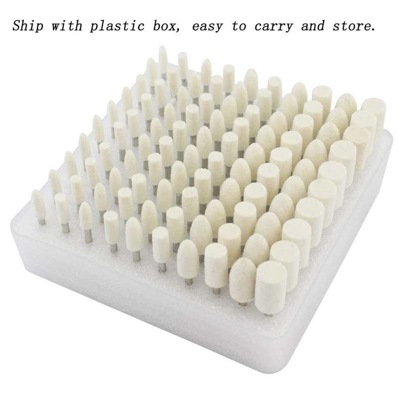 Luo ke 100 Pcs Compressed Wool Felt Polishing Head Tool