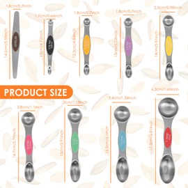 YMKWZ Magnetic Measuring Spoons Versatile Safe Stainless Steel Double Sided Teaspoon Easy to Clean Measuring Spoons Nesting Teaspoons Solid Nesting Tablespoon Teaspoon for Liquid Ingredients