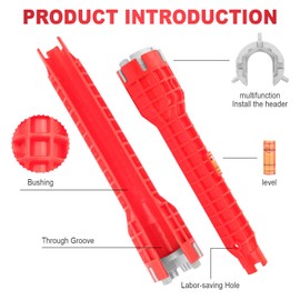Aulpq Faucet and Sink Installer Tool（14 in 1） Multifunction sink wrench sink drain wrench under sink wrench faucet tool For fit Toilet Bowl/Sink/Kitchen