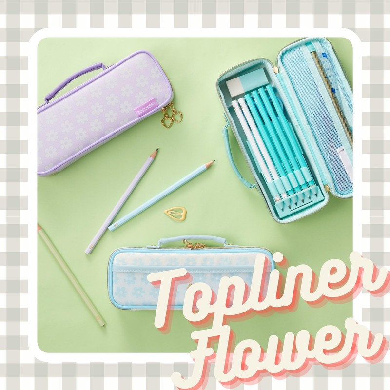 Raymay Fujii FSB1269 Pencil Case, Topliner, Flower Blue