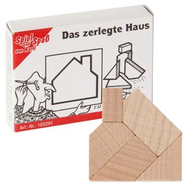 Bartl 102291 Mini Wooden Puzzle The Disassembled House Made of 5 Small Wooden Pieces