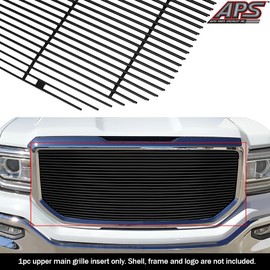 APS Compatible with 2016-2018 GMC Sierra 1500 Main Upper Black Billet Grille Insert G86362H