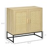 HOMCOM Accent Cabinet, Sideboard Buffet Cabinet with Rattan Doors, Adjustable