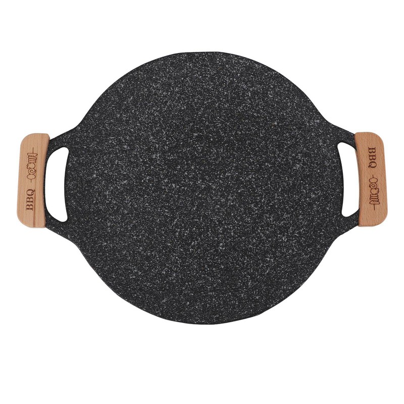 Round BBQ Grill Pan Metal Nonstick Grill Barbecue Plate Multifunctional