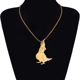 LONYOO Scarlet Macaw Parrot Necklace Stainless Steel Chain Pendant Dainty Bird Necklace for Women Girls Charms Gifts, Stainless Steel, No Gemstone