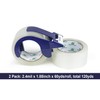 BOMEI PACK Packing Tape with Blue Dispenser Clear Packaging Tape
