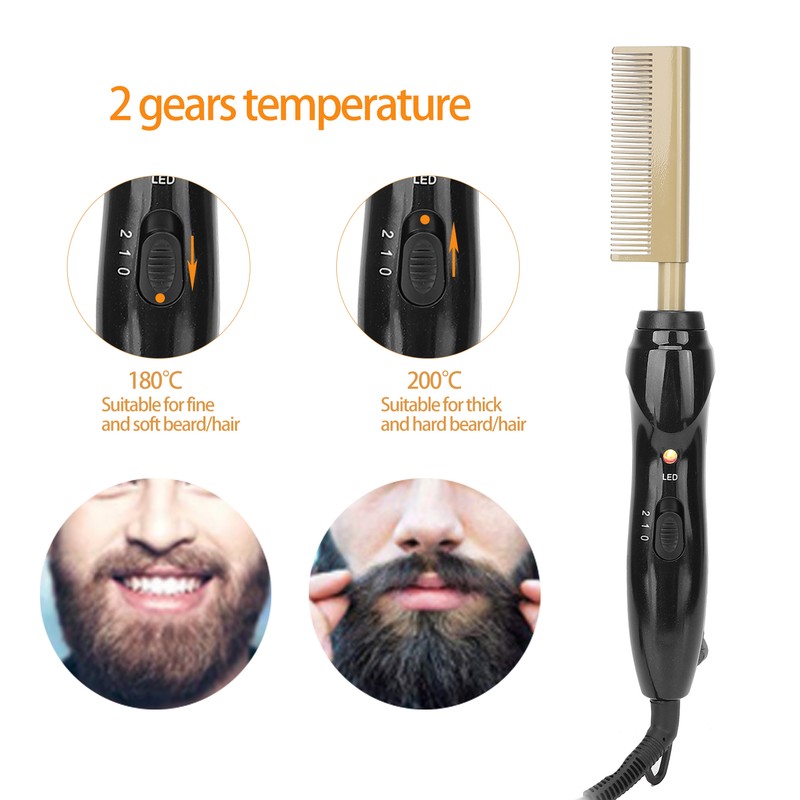 Electric Hot Comb Multifunctional Temperature Adjustable Hair Straightener Comb Styling