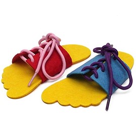 OVOY Childrens Lacing Skills Learn-to-Tie - Shoe Preschool Tie-Up Shoe Threading. (1 pair)