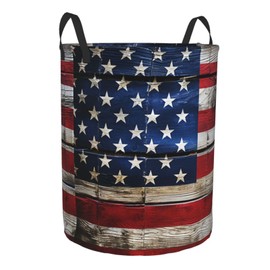 DJYQBFA American Flag Laundry Hamper Collapsible 62L Clothes Hamper with Handle Waterproof Storage Bin Toy Organizer for Bathroom Bedroom Dorm