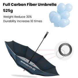 G4Free Strongest Golf Umbrella with Full Carbon Fiber, Well-constructed & Super Lightweight & Windproof Double Vented Mesh Canopy Large 62 Inch Oversized Stick Umbrellas for Rain Sun, Automatic Open