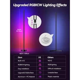 Corner Floor Lamp, LED Corner Lamp with App and Remote Control, RGBICW 16 Million DIY Colors & 68+ Scene, Music Sync, Color Changing Smart Ambient Light for Living Rooms, Bedrooms, and Gaming Rooms