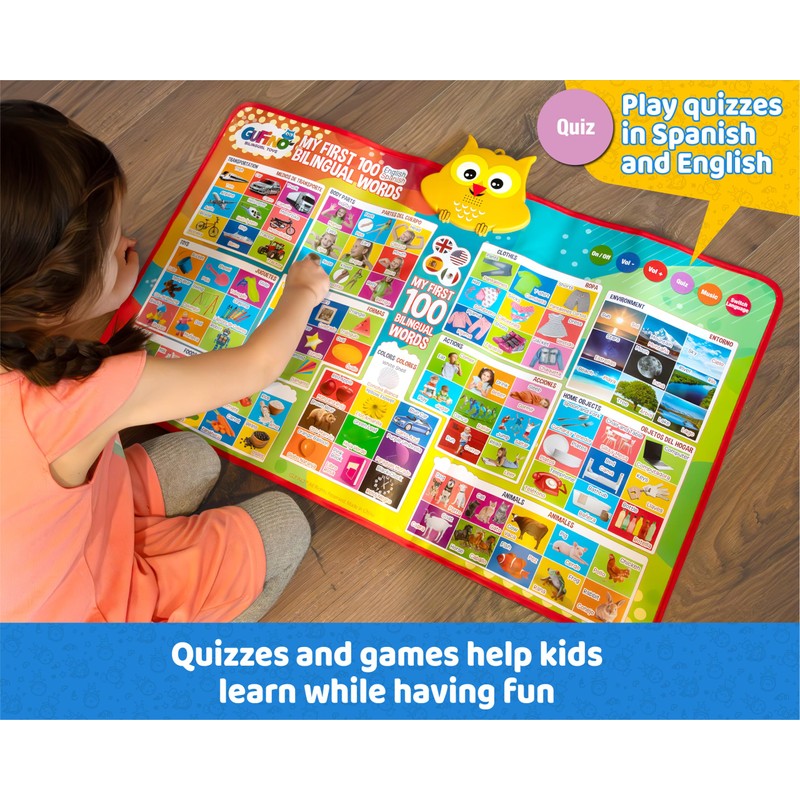 First 100 Words Bilingual Electronic Alphabet Poster – Interactive Learning