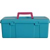 Whitefurze Utility Box with Pink Handle, Aqua, 5 Litre