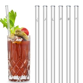 Earth Day Edition 6 x 23 cm Glass Straws with Engraved Motifs