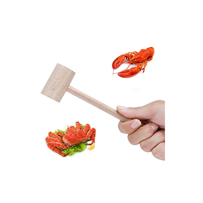 Wood Crab Mallets Seafood Shellfish Lobster Cracker Hardwood Natural Hammers,