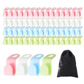 60-Piece Set Of Hanger Connection Hooks With 1 Storage Bag, Plastic Stacking Hangers, Hanger Extension Clips, Hanger Connection Hooks, Wardrobe Space Saver, Wardrobe Organizer (4 Colors)